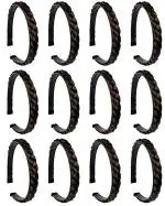Dazz Look Kids , Girls, Women Cute Braid Choti Imported Version Hairband, Black and Brown, Pack of 12
