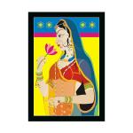 Dharvika Innovations Synthetic Rajasthani Bani Thani Painting With Frame, 14 X 20 Inch