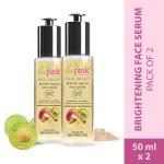 La Pink Ideal Bright Face Serum With White Haldi & Sea Lettuce Flakes for Brightened Glass Skin (Pack of 2)