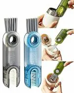 BIGXEN 3 in 1 Cup Lid Gap Cleaning Brush Set, Multifunctional Insulation Bottle Cleaning Tools, Mutipurpose Tiny Silicone Cup Holder Cleaner, Home Kitchen Cleaning Tools (2Pcs Multi)