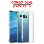 Kite Digital Samsung S10 Plus Transparent Bumper Shock Proof Corner Soft TPU Silicone Flexible Back Case Cover (Pack of 3)