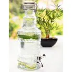 Whitegold Glass Dispenser for Infused Water, Juices, Mocktails With Free Glass Salt & pepper shaker