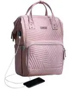 Sunveno Diaper Backpack With USB Charging Port, Nova Pink