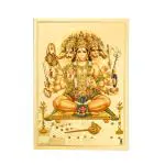 Hawai Panchmukhi Hanuman Bajrang Bali Religious Gold Plated Poster 9x12inch SFDI448NOF