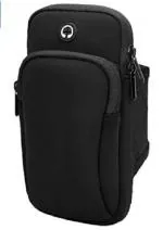 Tech Gear All Android and iOS Mobile Phones Universal Waterproof Hand Fitness Nylon Armband Pouch/Arm Belt/Case, Up to 6 inch - Black