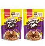 Kellogg's Chocos Fills | ,153gm X Pack of 2 | Double Chocolaty ,Multigrain , High in Protein , 0% Maida , High in B Vitamins , Anytime Snack