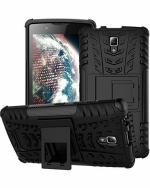 A ACCESSORIES KART Lenovo A2010 Black Polycarbonate Dazzle Back Cover with Kick Stand (Pack of 99)