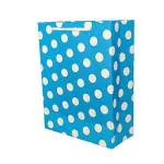 Tasche Paper Products Blue Dotted Paper Gift Bags For Baby Shower Return Gift And Small Presents (17.78 x 7.62 x 22.86 cm) Pack Of 80