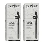 Perfora Electric Toothbrush - 001 | Sonic & Automatic | Waterproof Ultra Soft Charcoal Bristles | 2 Vibrating Modes | For Men Women & Kids | 90 Days Battery Life | Charcoal Grey | Pack of 2