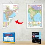 GO WOO India POLITICAL - MAP PRACTICE BOOK, BOOK OF OUTLINE MAPS India and 2 IN 1 India POLITICAL AND PHYSICAL MAP IN HINDI | Set of 2 books and 1 chart