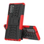 Lustree Samsung Galaxy S20 FE Red Plastic Shock Absorbent Case Cover with Back Stand - 18 x 5 x 0.05 cm