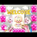 SV Traders Welcome Baby/Girl Decoration Combo Kit Of 66 Pcs