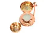 ThirteenKcanddle Brass Copper Plated Kapoor Kapur Camphor Lamp Burner Incense Burner With Adjustable Handle, Set of 1