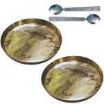 SHINI LIFESTYLE Pure Brass Dinner Plate, Thali Set For Pooja Brass Dinner Plate,with spoon set