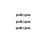 SIMPLY INKED Faith > Fear Temporary Tattoo, Letter Tattoo for all (Faith > Fear Tattoo) Pack of 2
