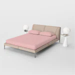 The Hive 100% Cotton Bedsheet Bed Spread for Double Bed, (60 X 80 Inches) with 2 Pillow Covers | BABYROUGE 300 TC D Stripefit Bed Spread (Pink)