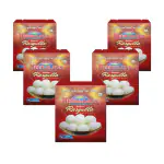 HEERALAL'S | Bikaneri Rasgulla | Spongy & Delicious Open-And-Eat Tinned Sweet | 5Kg (1Kg x 5) Net Weight | 20 Pcs Per Can | Vegetation | Zero Preservative