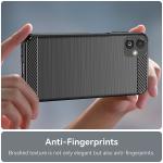 Casotec Carbon Fiber Shockproof Rugged Armor Case Cover with Metallic Brush Finish for Samsung Galaxy F14 5G - Black