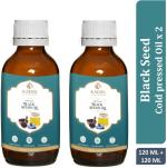 Kaers Black Seed Oil | Kalonji Oil | Nigella Sativa | Black Cumin Oil | 100% Pure and Premium | Cold Pressed Edible Oil for Oral and External Use | Best oil for Hair Growth & Hair Fall Control | 120 ML x 2 (Pack of 2)