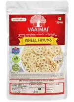 VAAIMAI Wheel Fryums - Wheel Shaped Gold Fryums - Ready to Fry Homemade Snacks Fryums, 250g