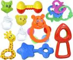 Grest Non-Toxic Multi Colored BPA Free Baby Rattle Toys for Kids - Pack of 8 Pcs