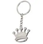 Caristo King Queen Prince Princess Crown Taj (KC-17) Silver Metal Keychain for Car Bike Men Women Kids Keyring