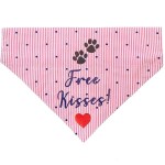 For The Fur Kids Free Kisses Quirky Dog Bandana (Red)
