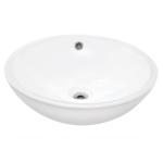 JAQUAR ORNAMIX Series Table Top WASH BASIN (White) | 425x425x145mm, Circle | Ceramic Basin/Sink for Bathroom, Living Room | Table/Counter Top | ONS-WHT-10901