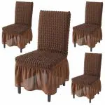 HOKIPO Dining Chair Cover with Frill Skirt Set of 4 (AR-4616-B3*4)