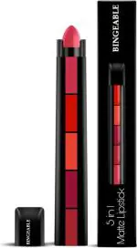 Bingeable Red Beauty Fab Matte Finish 5 In 1 Lipstick Waterproof And Long Lasting