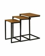 Nesting Table Beige And Black Metal Side Table (45. 7 x 30. 5 CM) (Pack Of 3)
