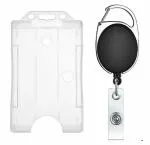 Lovex Oval Badge YoYo Clip with ID Card Retractable Holder (Black)