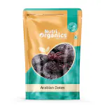 Nutri Organics Premium International Arabian Dates 1kg | Khajoor or Khajur Dry Fruit | Healthy & Nutritious Snack | Rich in Protein & Vitamins | Natural Sweetener