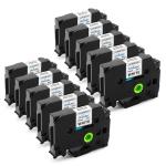 HAIDERY HARDWARE AUTM Unistar Multicolor Compatible Label Maker Tape for Brother P touch Tze-231 Laminated Cartridge Black on White, Black,Blue,White Small ( 12mm x 8m) ( Pack of 10)
