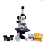ESAW Student Microscope Kit Magnification 100X-675X Contains 50 Blank Slides Cover Slips 10X And 45X White medical