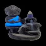 SSS SCULPTURE Meditating Baby Monk Buddha Smoke Fountain with 11 Free Backflow Smoke Cone Decorative Showpiece Idols & Gift Item