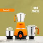 CERAnuj Mixer Grinder 550 Watts Mixer Grinder (3 Jars, Orange)