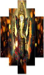 Great Art Ganesh Ji Multicolor Digital Reprint Painting 30 x 17 inch Pack of 5