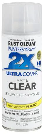 Rust-Oleum Painter's Touch 249087 Ultra Cover 2x Spray Paint Matte Clear, 340 grams