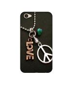 Casotec Love and Peace Design Printed Silicon Soft TPU Back Case Cover for Vivo V5 Plus