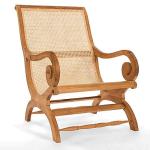 ASBAB Kelston Easy Wooden Arm Chair with Rattan Webbing