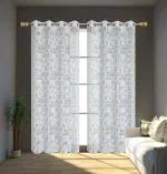 Vihs Sheer Transparent Net Floral Curtain 9 Feet, White (White, 9 Feet (Pack of 1-Pc))