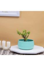 Kyari Design 5 Sky Blue Iron Handi Flower Pot Planter without Stand 7 x 14 x 7cm (Pack of 1)