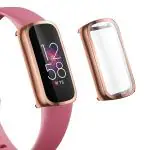 LIRAMARK Soft TPU Front Protection Case Cover for Fitbit Luxe Smart Watch (Rose Gold)