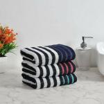 L'homme Cyan, Majestic Violet, Fuchsia Solid Cotton Yin and Yang Hand Towel (Pack of 3)