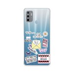 Emble Label Butterfly Stickers Soft Silicone Case For Oppo A53 ( TPU | Soft ,Oppo A53 | Multicolor )