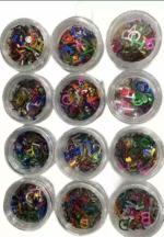 FEELHIGH 12 Multicolor Alphabet Nail Art Glitter