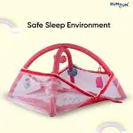 BUMTUM Baby Play Gym Bed, 0- 12 Months| Baby Bedding Set | Baby Bedding Mattress Set With Mosquito Net | Baby Bed Set For Newborn babies (Red)