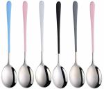 Leeonz Stainless Steel Espresso Spoons, Mini Teaspoons Set for Coffee Sugar Dessert Cake Ice Cream Soup Antipasto Cappuccino, 8.26 Inch (Pack of 6)