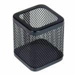 LRS Black Metal Lightweight Mesh Square Tumbler Pen Stand (Pack of 4)
